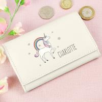 Personalised Unicorn Cream Leather Purse Extra Image 1 Preview